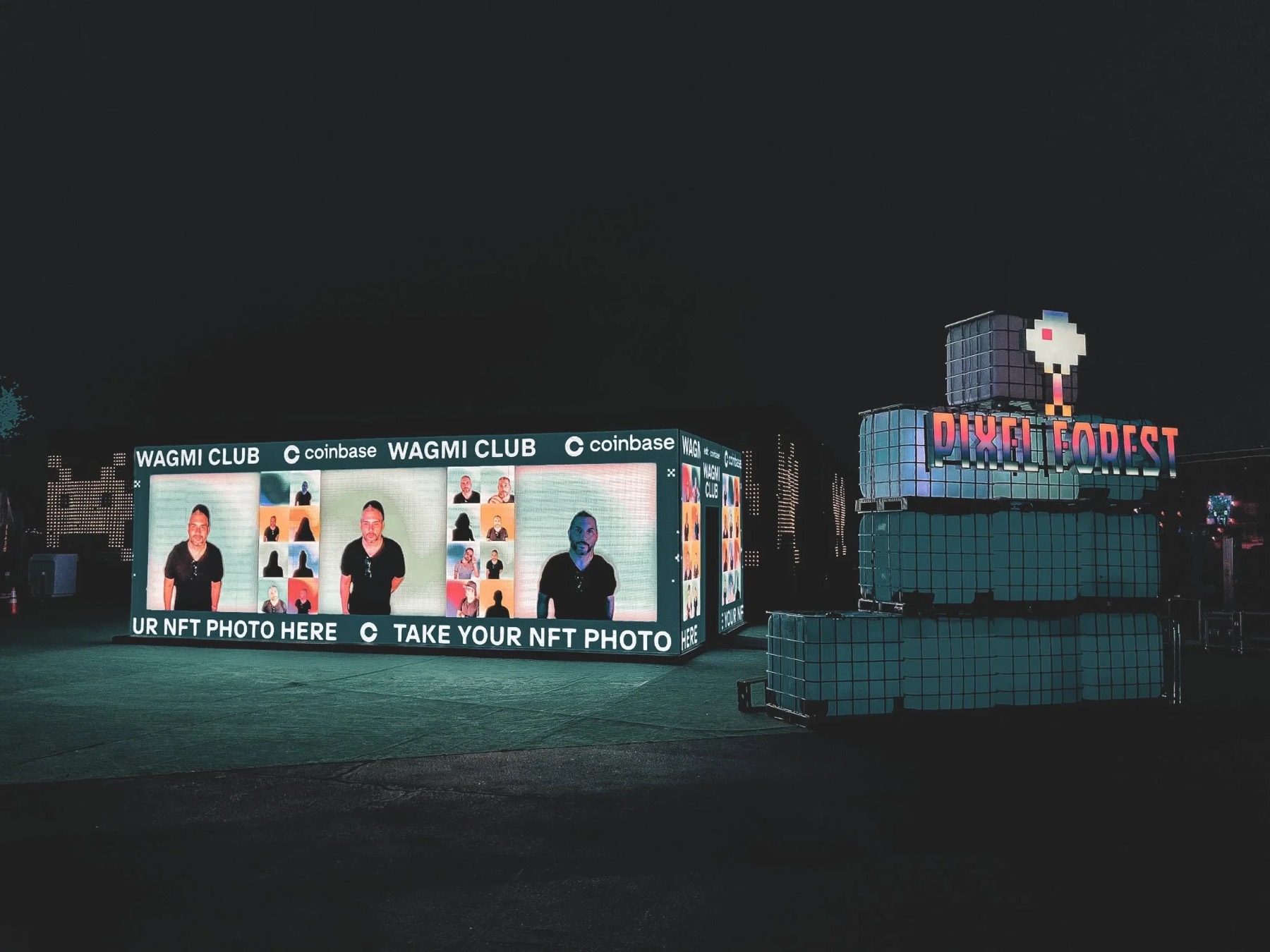 LED photo-booth activation at a festival